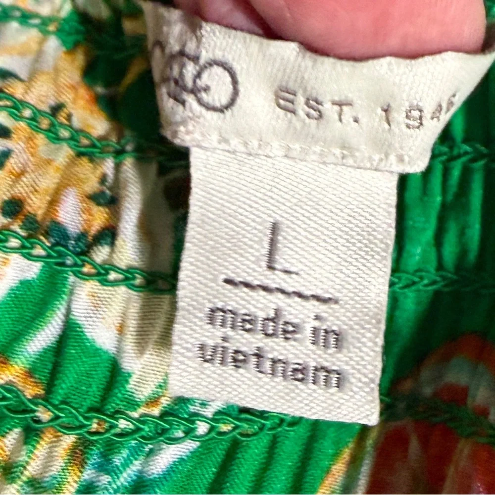 Cato Green Floral Boho Chic Off-Shoulder Tunic with Citrus Print Size L - Picture 10 of 12